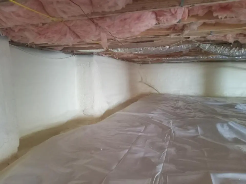 Crawl space encapsulation with closed-cell spray foam for Metal Roof Coating in Corinth